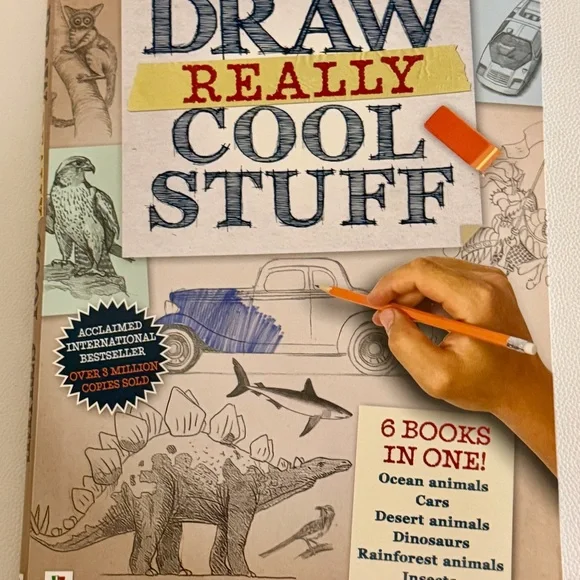 Draw Really Cool Stuff Kids Drawing Book Step by Step Hinkler Like New - Picture 11 of 16